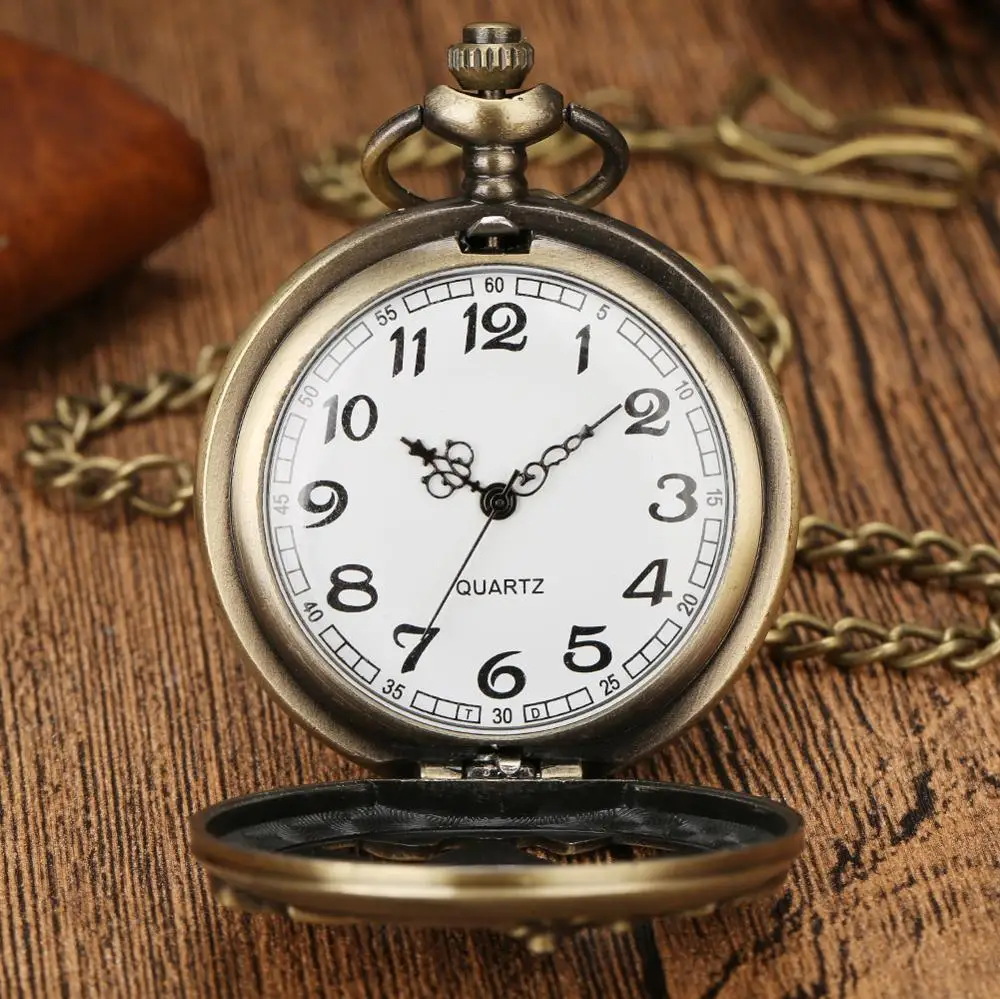 Antique Bronze Hollow 3D Motorcycle Autocycle Autobike Pattern Quartz Pocket Watch Necklace Pendant Chain Gift Reloj De Bolsillo