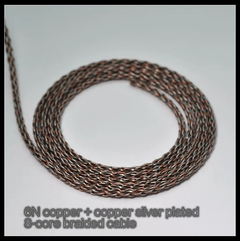 8-Core Braided Semi-finished DIY Headphone Upgrade Wire Copper-Silver Hybrid 6N OCC
