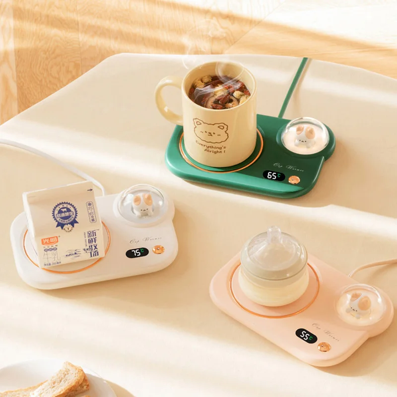 Calentador de taza de café de 220V, posavasos de calefacción de 3 engranajes, almohadilla de calefacción termostática inteligente, plato caliente, taza de café de leche caliente, calentador de 25W