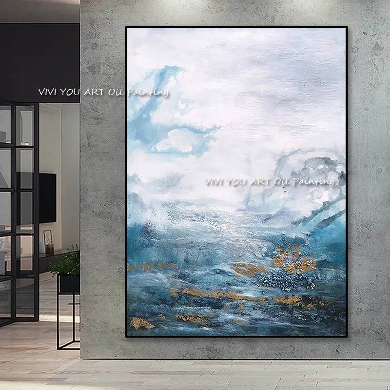 The No Framed Top Sales Sky Sea View Cloud Handmade White Oil Paintings On Canvas Wall Art Pictures For Hotel Cafe Decoration