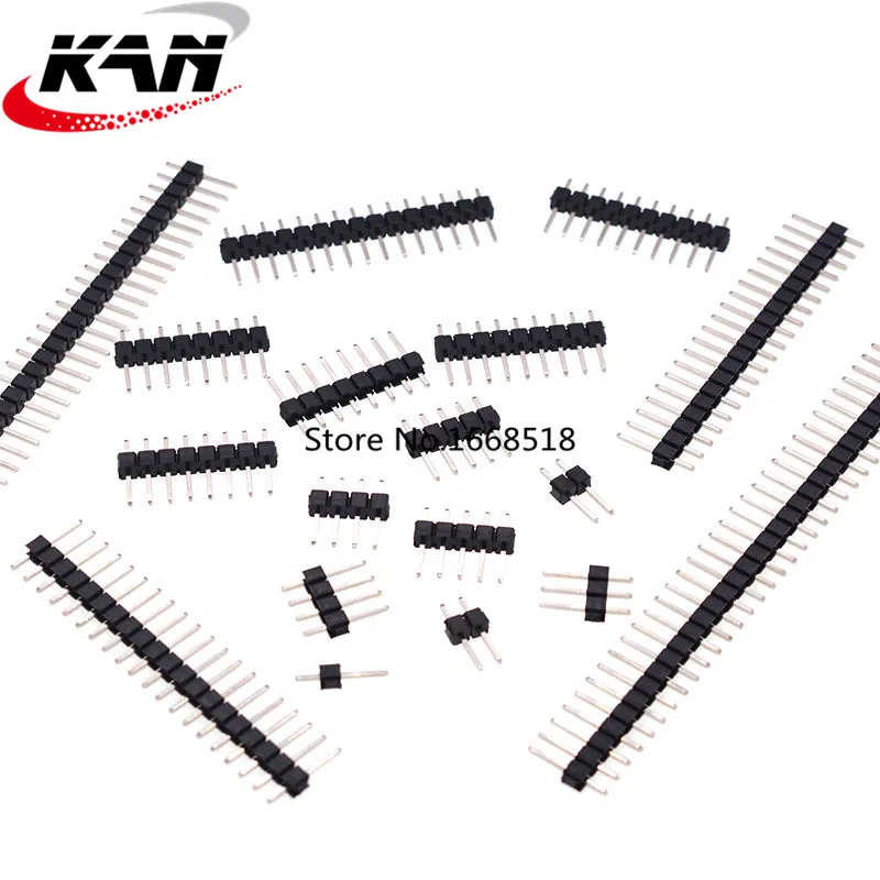 2.54mm Single Row Male 2~40P Breakaway PCB Board Pin Header Connector Strip Pinheader 2/3/4/5/6/8/10/12/15/20/40Pin For Arduino