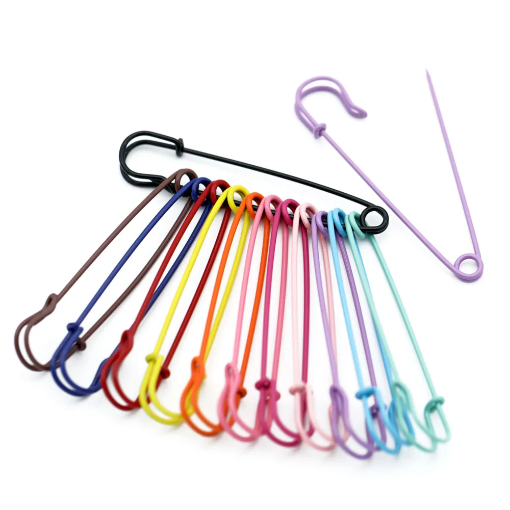 10Pcs Large Heavy Duty Metal Safety Pins Brooch Pins Sewing Tools Color Pins For DIY Jewellery Sewing Accessories Big Safety Pin