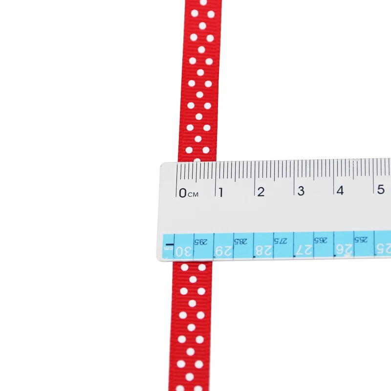 (25 yards/roll) 10mm Cartoon Polka Dots Printed Grosgrain Ribbon Lovely lace Series Ribbons