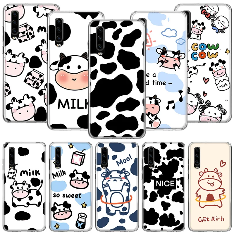 Dairy Cattle Cow Speckle Cute Phone Case For Huawei P30 P40 P20 P10 P50 Mate 20 10 30 40 Lite Pro Plus Printing Cover Coque