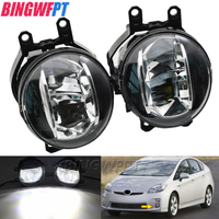 For Toyota Prius ZVW30 XW30 2009 2010 2011 LED Angel Eye Fog Lamp Daytime Running FogLights DRL + Cut-Line Lens Fog Lights Lamps