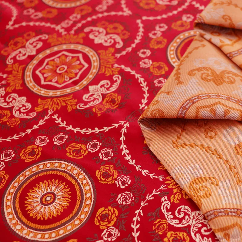 Brocade jacquard fabric satin fabric for cheongsam kimono and bags DIY clothing material fabrics