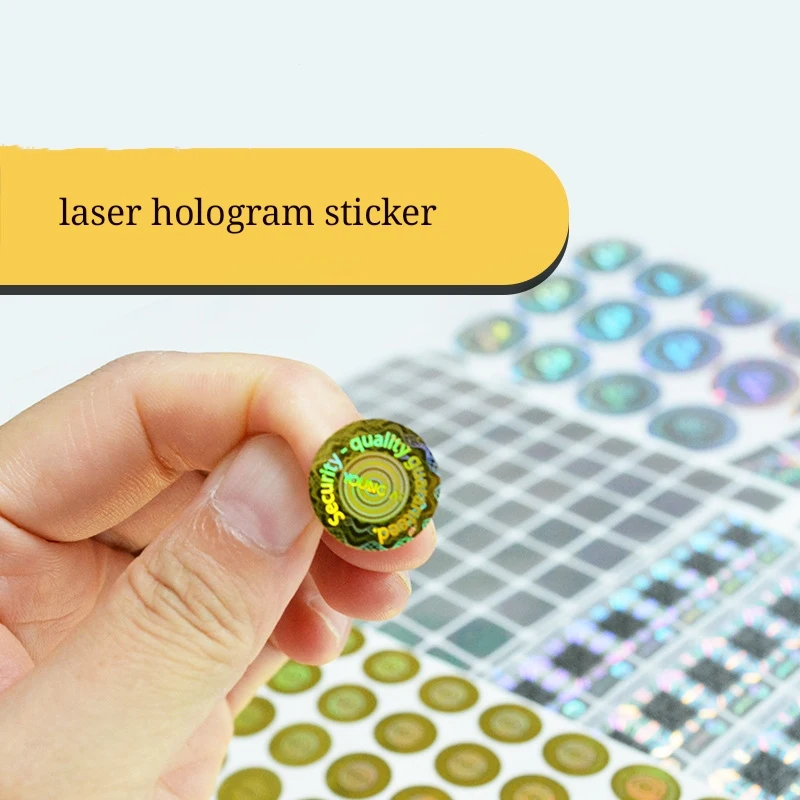 Customized Jaser Anti-Counterfeit Hologram Sticker Labels 1 cm Round One Time Used Package Box Void Labels Anti-Fake Sticker