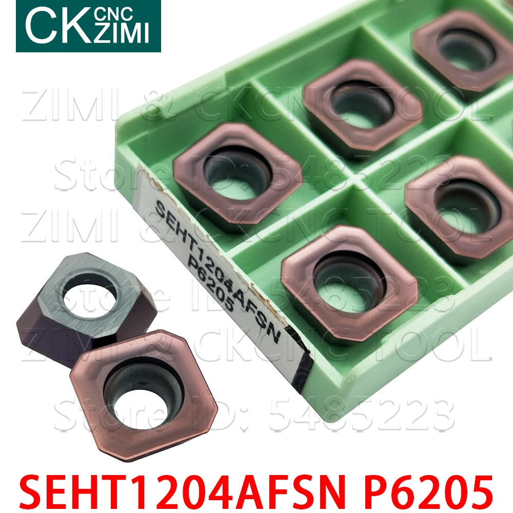 SEHT1204AFSN P6205 ملاحق تفريز من الكربيد التصنيع باستخدام الحاسب الآلي طائرة طحن إدراج فهرسة أدوات تعدين الوجه SEHT للصلب الفولاذ المقاوم للصدأ