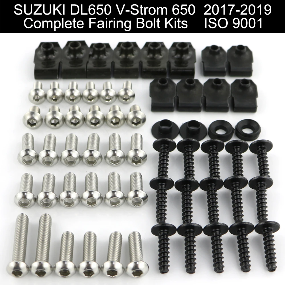 

For Suzuki DL650 V-Strom 650 2017 2018 2019 Motorcycle Full Fairing Bolts Kit Clips Complete Cowling Bolts Kit Stainless Steel
