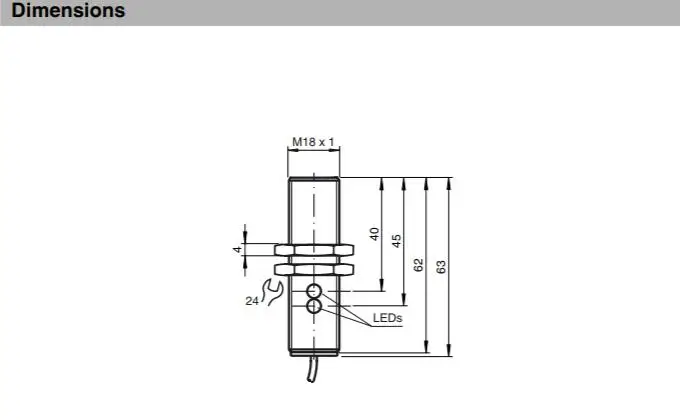 M18 inductive proximity sensor NBB8-18GM60-US  198076 8mm