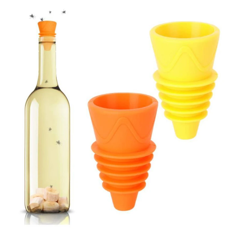 Fly Trap Insect Funnel Shape Wasp Fly Fruit Fly Safe Non-Toxic Silicone Detergent Insect Trap