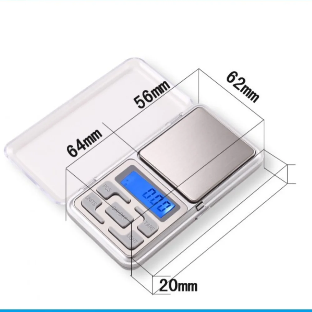 Waga cyfrowa Mini 100g/200g/300g/500g 0.01g/0.1g wysokiej dokładności podświetlenie biżuteria kieszonkowa Gram waga wagi elektroniczne