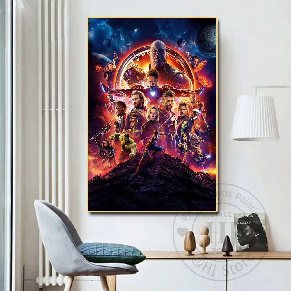 Universe Avengers Infinity War Thanos Hulk Iron Man Spiderman Marvel Movie Poster Wall Art Home Decor Print Canvas Painting