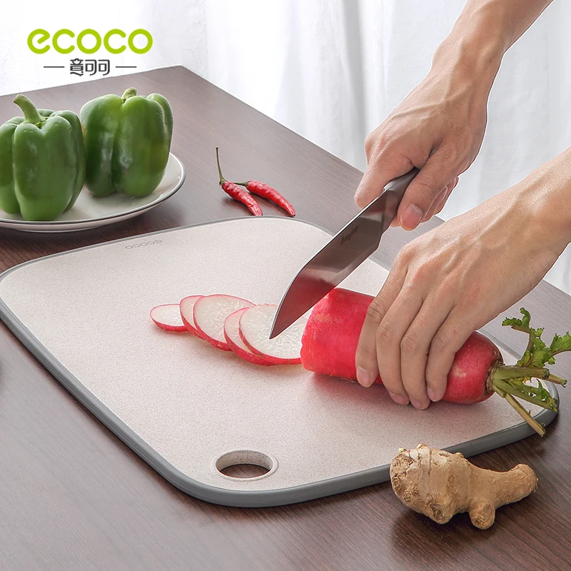 

ECOCO Cutting Board For Kitchen Natural Wheat Straw Chopping Board Double Side Use No Mold Fruit Vegetable Meat Chopping Block