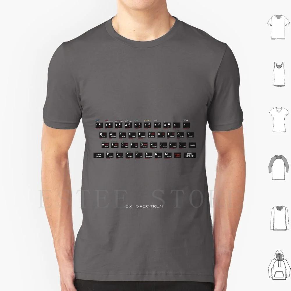 Camiseta Zx Spectrum-Horizontal DIY de gran tamaño, 100% algodón, Zx Spectrum Zx Spectrum Retro