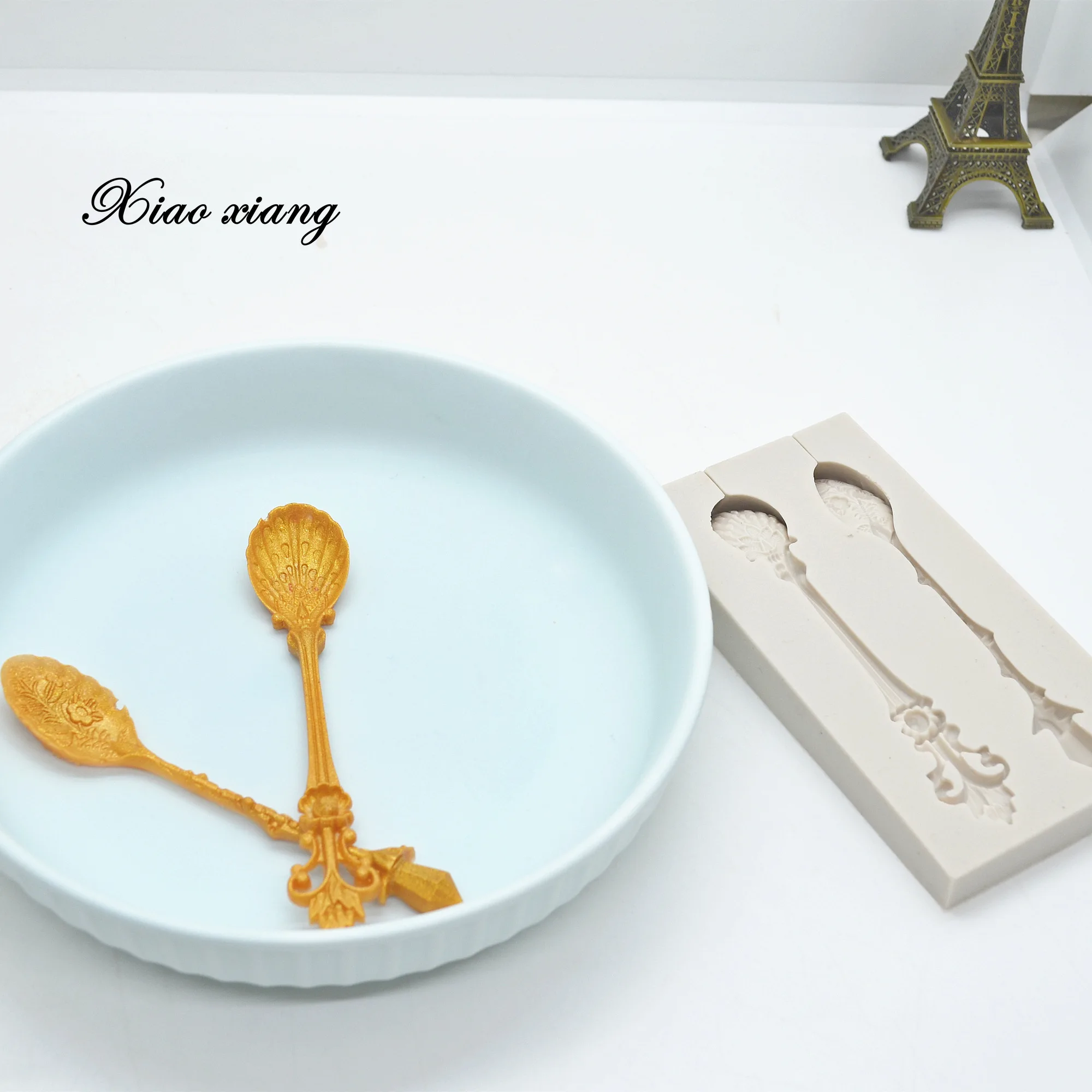 Spoon Shape Fondant Cake Silicone Mold Cookie Ice Cream Molds Biscuits Candy Chocolate Mould Baking Cake Decoration Tools FM1865