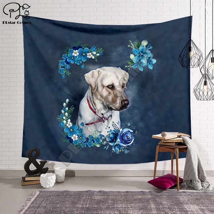 

PLstar Cosmos Pet dog flower puppy funny animal Tapestry 3D Printing Tapestrying Rectangular Home Decor Wall Hanging New style-2