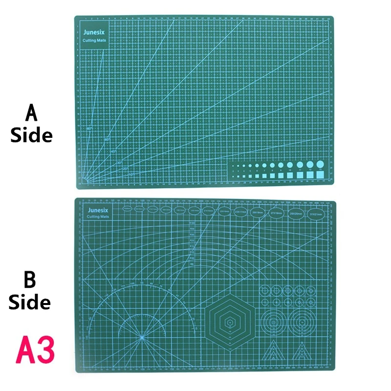 green-grid-cutting-mat-a3-double-sided-self-healing-artist-design-engraving-board-school-office-supply-rubber-stamp-carving-pad