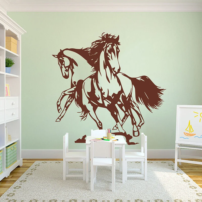 Large Horses Running Car Camper Wall Sticker Wildlife Adventure Unicorn Horse Animal Wall Decal Bedroom Vinyl Decor