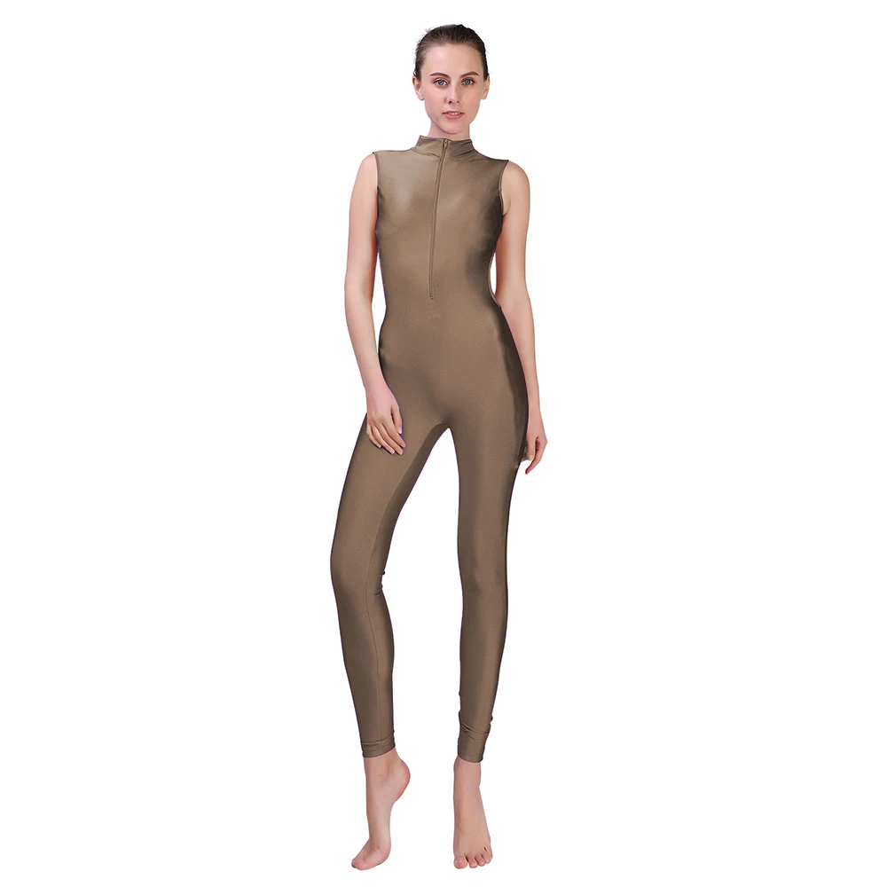 Adult Dance Sleeveless Unitard for Women Spandex Jumpsuits Suit One Piece Turtleneck gymnastic unitards Men Dance Wear