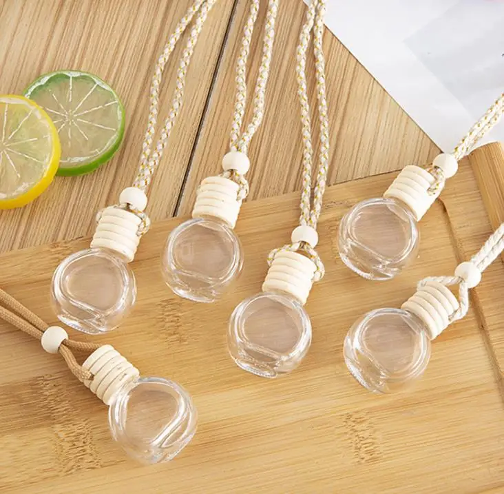 8ML Car Hanging Perfume Bottle For Essential Oils Car-styling Fragrance Empty Glass Bottle SN360