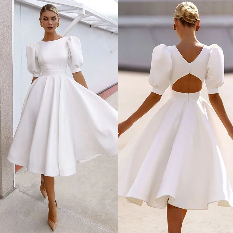 White Autumn Wedding Dresses For Women Clothing 2022 Fall  Sexy Backless Vestidos Party Elegant Bodycon Dress Cosplay Costumes