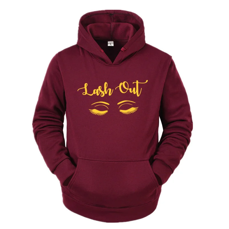 

Lash Out Slogan Hoodies Lash Out Makeup Artist Graphic Cotton Hoody Funny Beauty Cosmetologist Gift Tops Beautician Hoodie