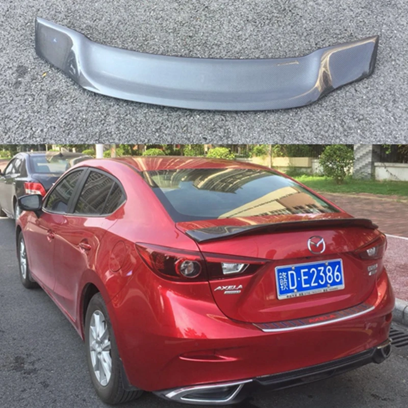 

High Quality Carbon Fiber Rear Trunk Wing Spoiler Car Accessories Fit for Mazda 3 Axela Sedan 4Doors 2014 2015 2016