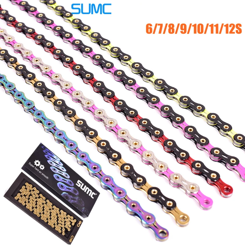 9S 10S 11S Bike Chain SX8 SX9 SX9SL SX10 SX10SL SX11SL Gold for MTB/Road Bike for Shimano 9 10 11 Speed 116L Chain