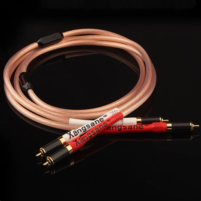 Cavo di segnale HiFi 5N OCC RCA con linea audio decodificatore amplificatore di potenza Hifi placcato oro in fibra di carbonio