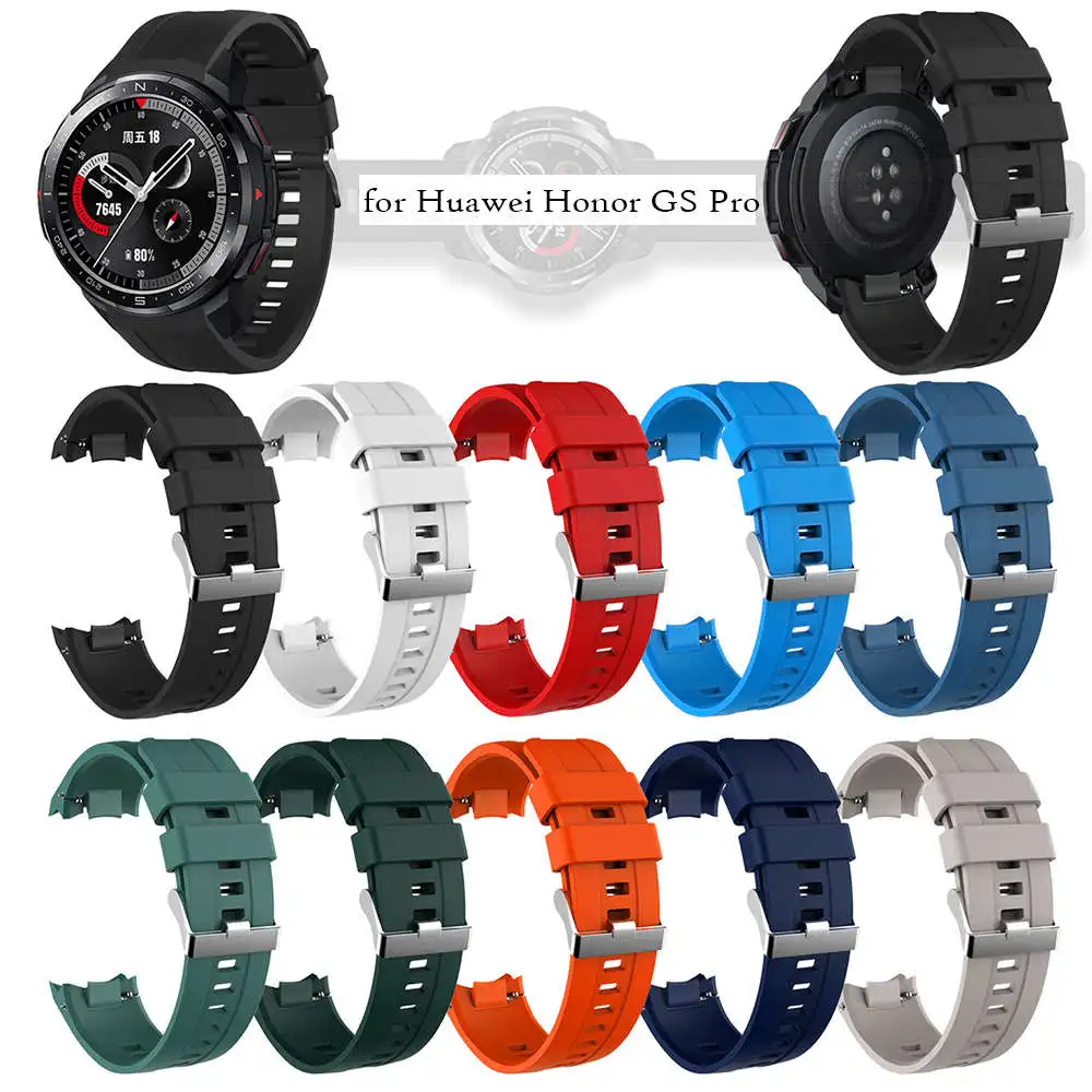 Silicone Watchband For Huawei Honor Watch GS Pro Strap Smartwatch Bracelet Wriststrap Quick Release Belt Accessories replacement