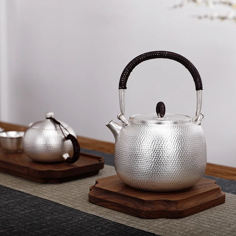 Special Silver Kettle 999 Pure Silver Teapot One Skin Japanese Household Silver Teapot Silver Bubble Teapot