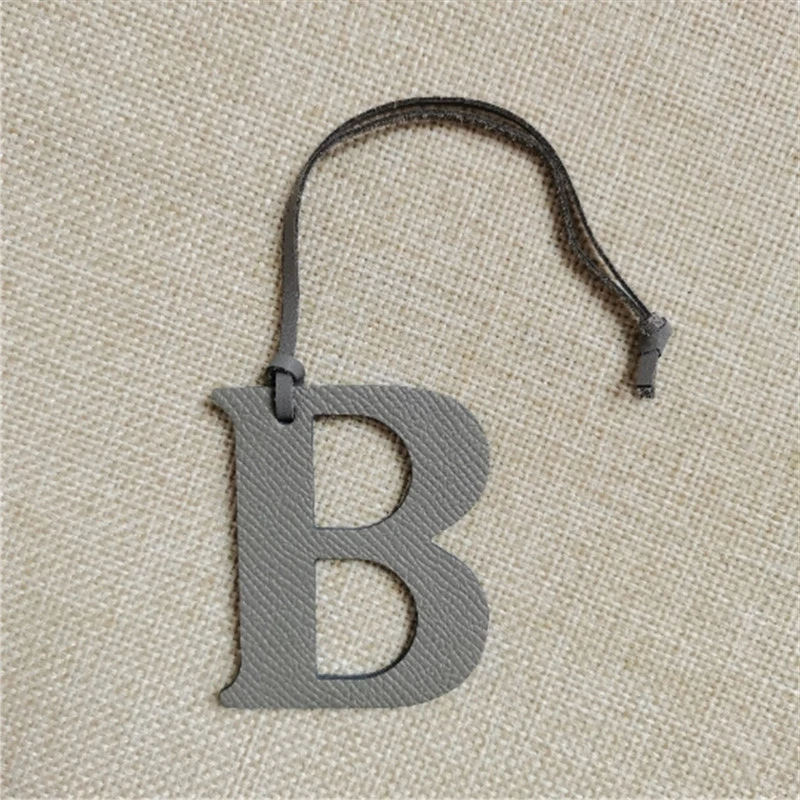 New Trendy Genuine Leather English Letter B Character Charm Wholesale Custom Women Leather Customized Pendant Ornament