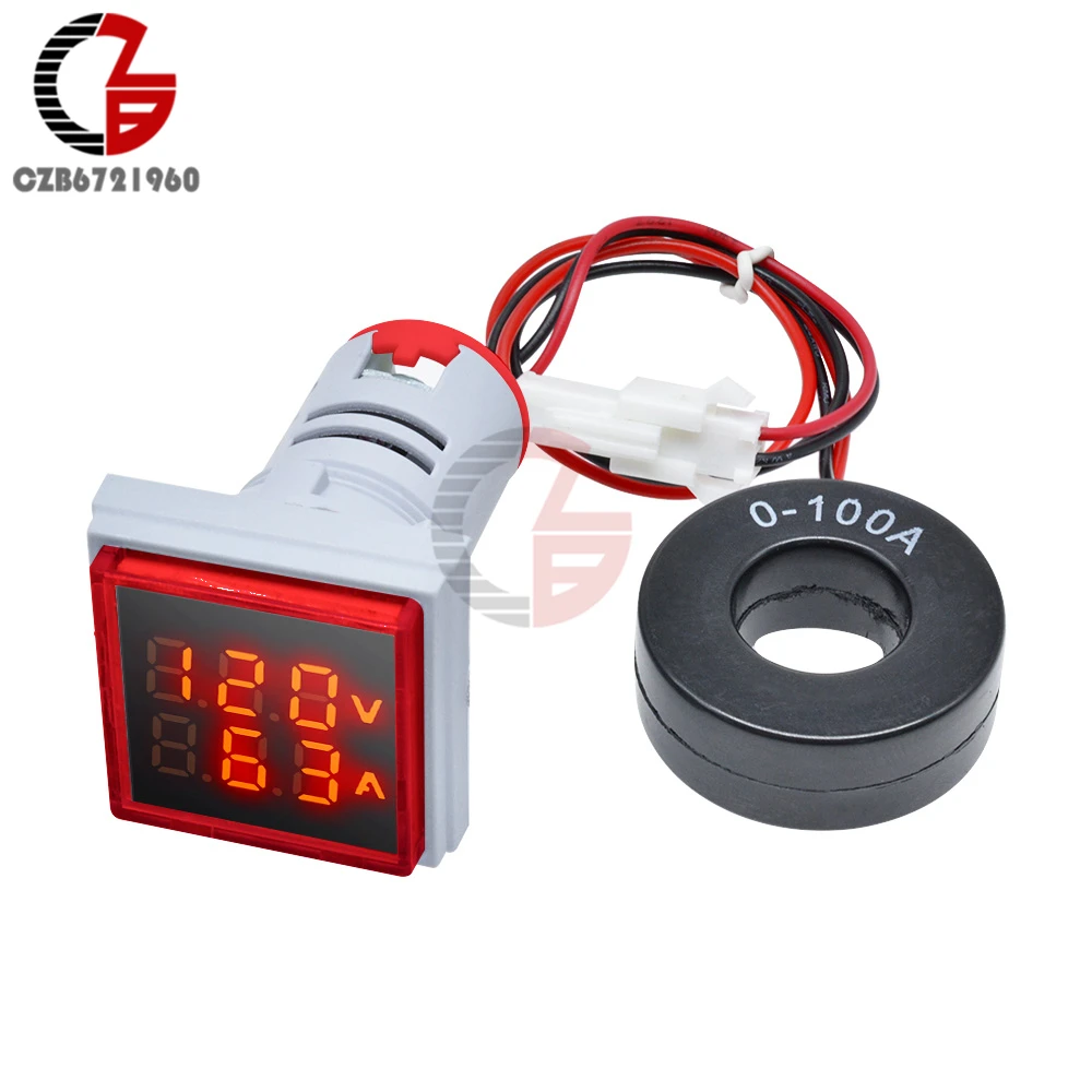 AC 50-500V 0-100A LED Digital Voltmeter Ammeter 110V 220V Voltage Current Meter Car Battery Volt Amp Tester Detector Monitor