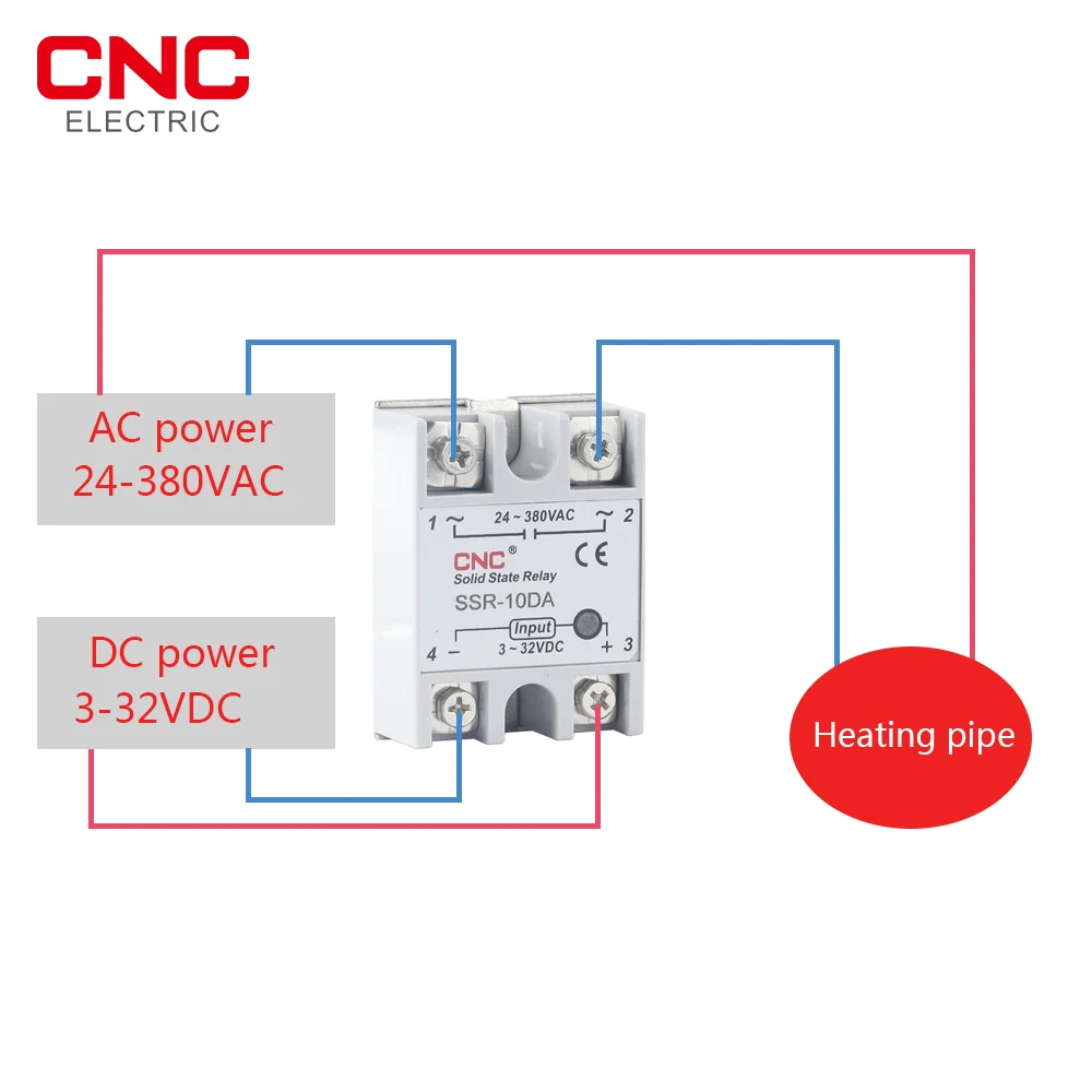 CNC Solid State Relay SSR 10DA 25DA 40DA DC Control AC White Shell Single Phase Without Plastic Cover 3-32V Input DC 24-380V