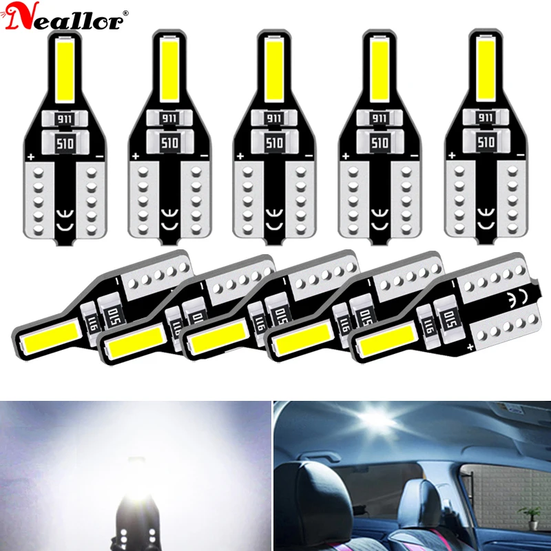 10x 5w5 LED Auto Lamp Canbus Car Interior Light W5W T10 Bulb for Chevrolet Niva Cruze Lacetti Aveo Volvo XC60 XC90 XC70 S60 S80