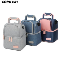 Saco de almoço para mulheres de luxo moda feminina térmica jantar caixa cooler piquenique bolsa para comida dupla camada portátil boxs almoço tote