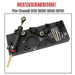 Motorcycle Steering Damper Stabilize Bracket Mounting Kit Support For Ducati 848 2008 2009 2010 CNC
