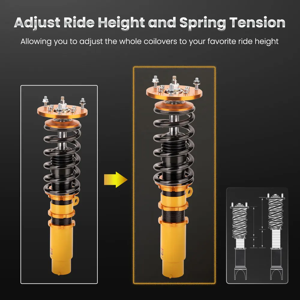 MAXPEEDINGRODS 24 Steps Damper Adjustable Coilover Suspension for BMW E46 3Series M3 320 323 1998-2006 Shocks Absorber Struts