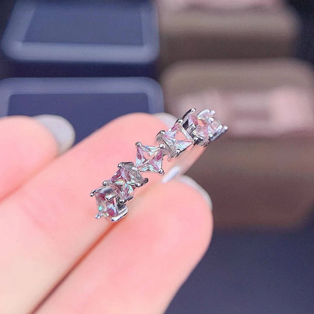 

Alexandrite Ring Princess Cut Engagement Ring 925 Silver For Women Vintage Unique Alexandrite Engagement Ring