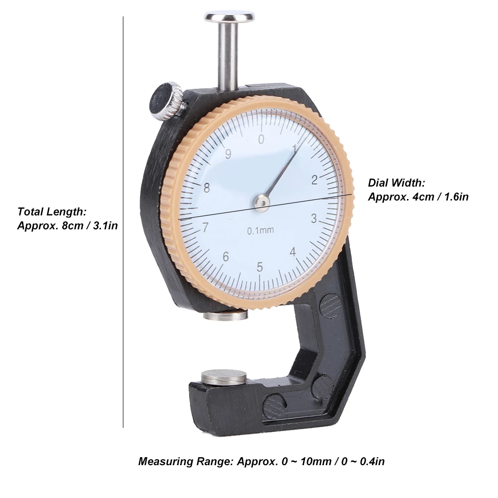 0-10mm Thickness Gauge Black Portable Accurate Measuring Jewelry Leather Board Equipment Flat  Thickness Gauge