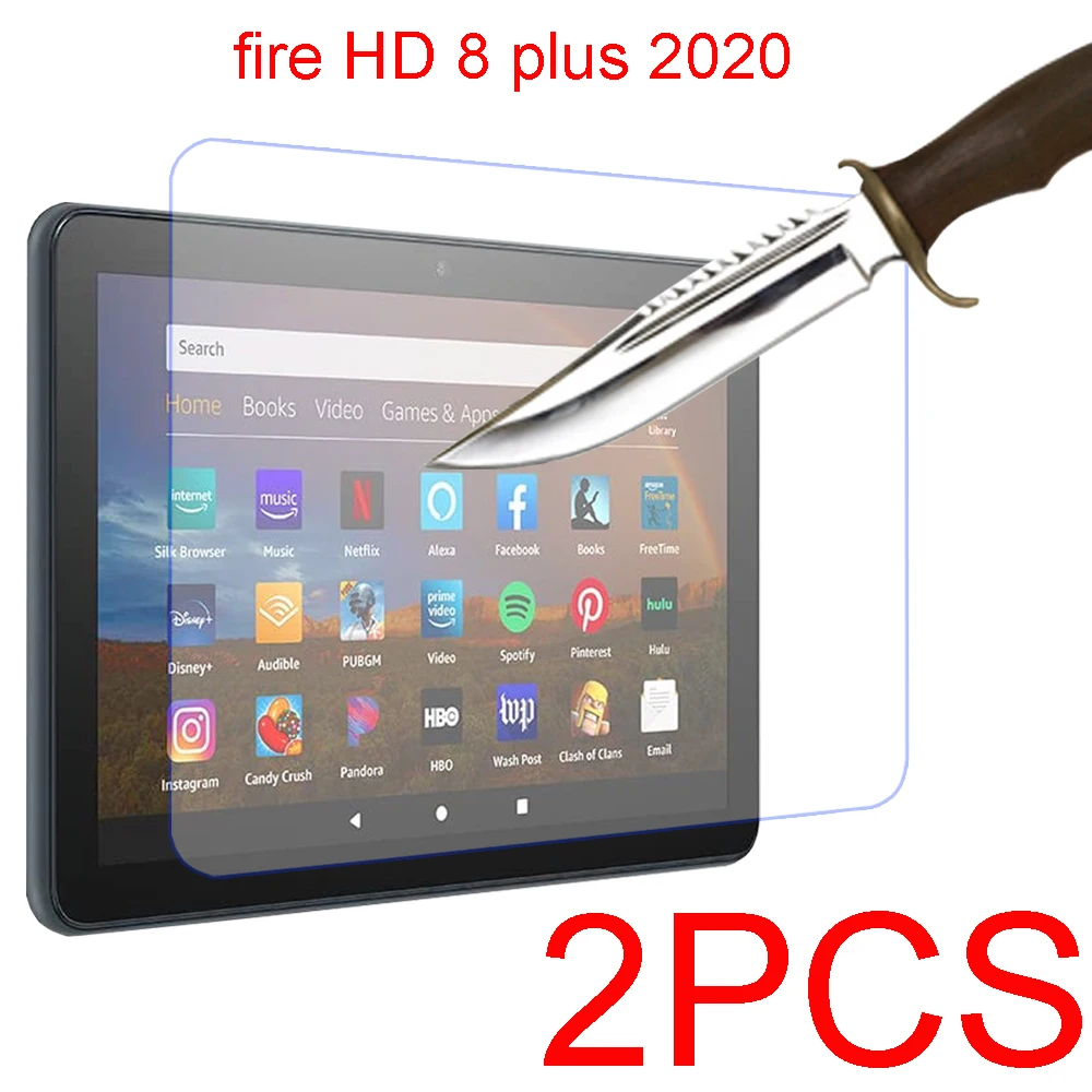 2 PCS tempered glass screen protector for Kindle fire HD 8 plus kids edition 8'' tablet screen protective scratch proof film