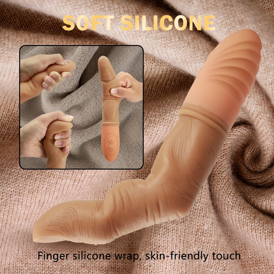 Leistungsstarke Finger Vibrator für Frauen G-punkt Stimulieren Vagina Massager Heizung Silikon Finger Dildo Masturbator Erwachsene Sex Spielzeug