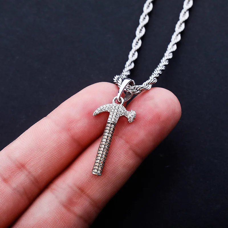 S925 فضة كامل تشيكوسلوفاكيا حجر معبد بلينغ الجليد خارج المطرقة المعلقات القلائد للنساء سحر المجوهرات قطرة الشحن