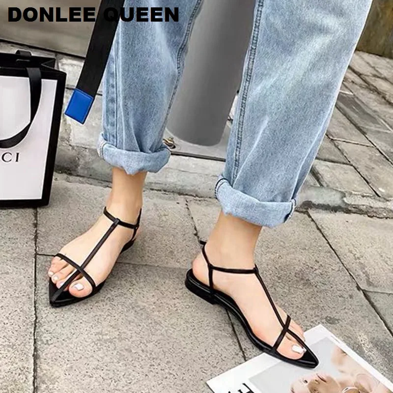 2020 Women Sandals Flat Gladiator Back Strap Beach Sandal New Fashion Summer Shoes Women Casual Walking Sandalias Mujer Vacation