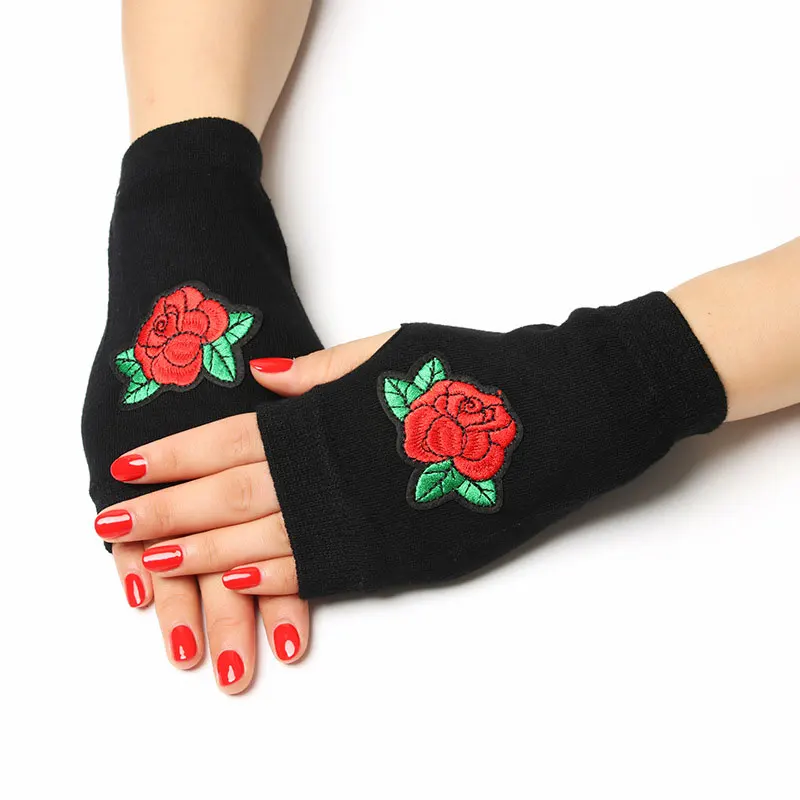 Hình Hoạt Hình Đáng Yêu Họa Tiết Động Vật Fingerless Dệt Kim Găng Tay Kim Cương Kim Sa Lấp Lánh Thoáng Mát Cho Nữ Mùa Đông Sáng Tạo Cá Tính Găng Tay