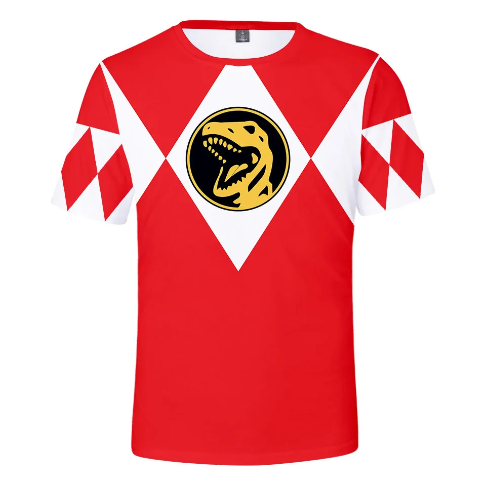 Anime Mighty Morphin 3D Printed Short Sleeve Solid Color O-neck Soft T-shirt Men Tops Tee Unisex T shirt Cosplay Costume