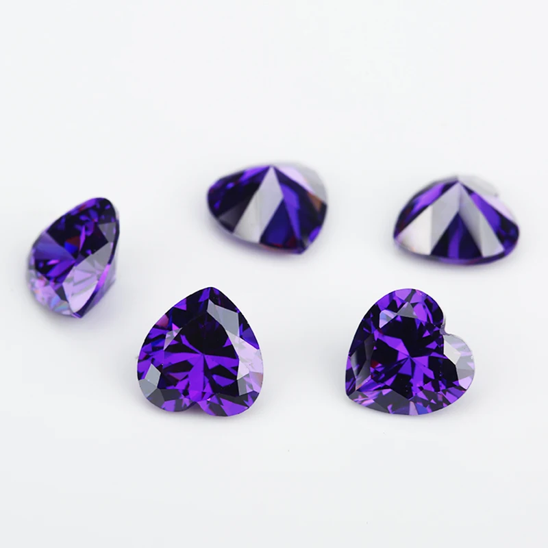 Size 3x3~10x10mm 5A Heart Shape Various Color Cubic Zirconia Loose CZ Stones Synthetic Gems For Jewelry