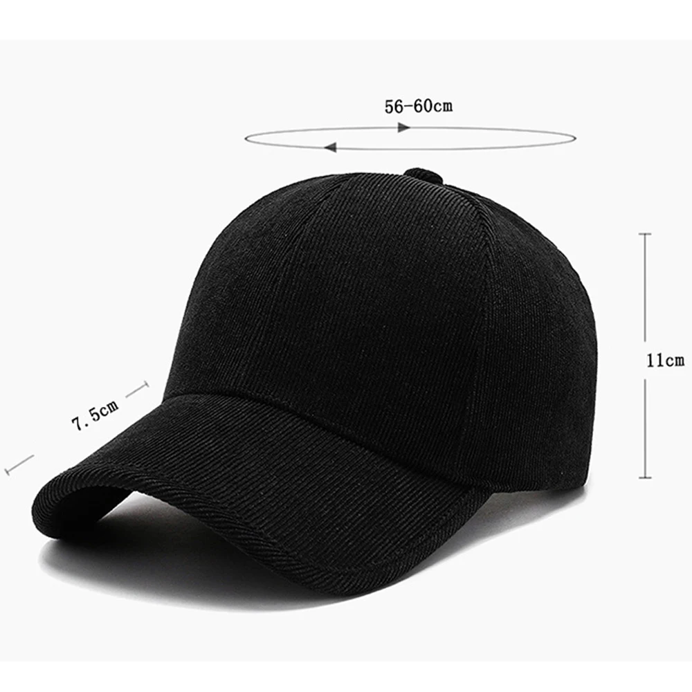 FS Trendy Army Green Winter Baseball Caps For Men Luxury Women Corduroy Cap Snapback Hip Hop Trucker Hats Casquette Homme 2024