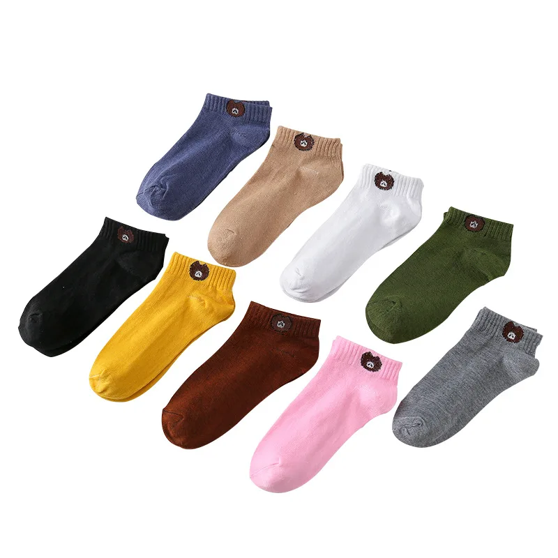 1 Pairs Women Socks Breathable Sports socks Solid Color Boat socks Comfortable Cotton Ankle Socks White Black Funny Socks